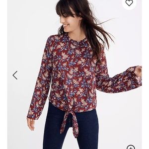 Bell-Sleeve Tie Top in Antique Flora